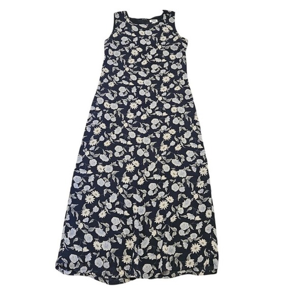 Old Navy Dresses & Skirts - Old Navy Vintage Floral Maxi Dress Navy Blue Size 8